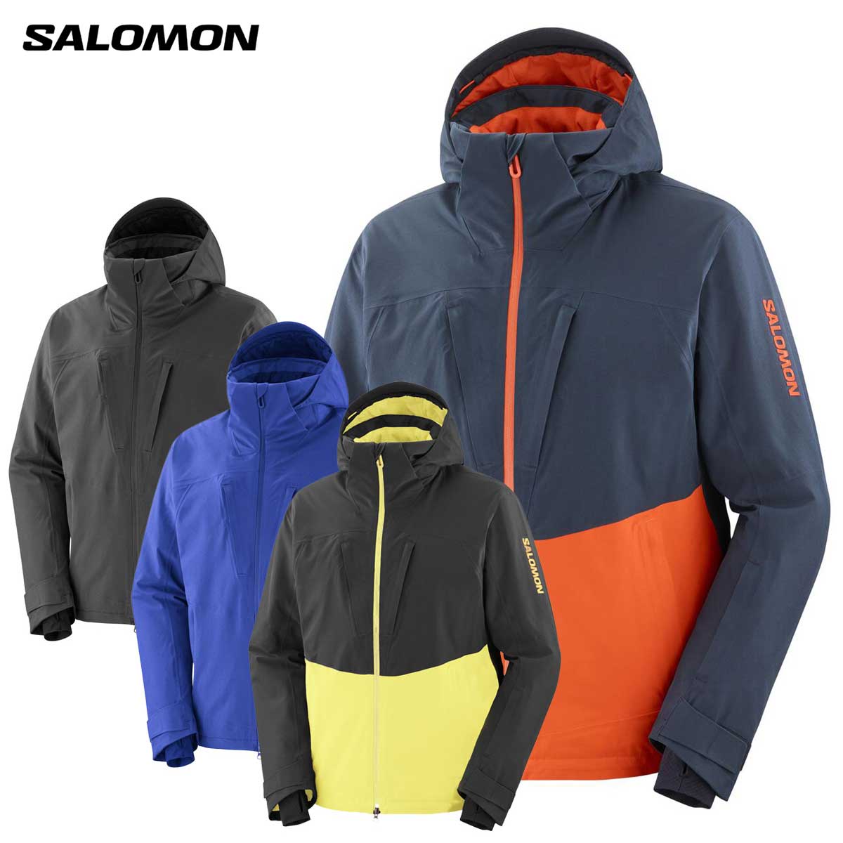 SALOMON ブラック スキーウェア サスペンダー付き bk_01_f1ba6ed5-0907-4bf9-bdb2-