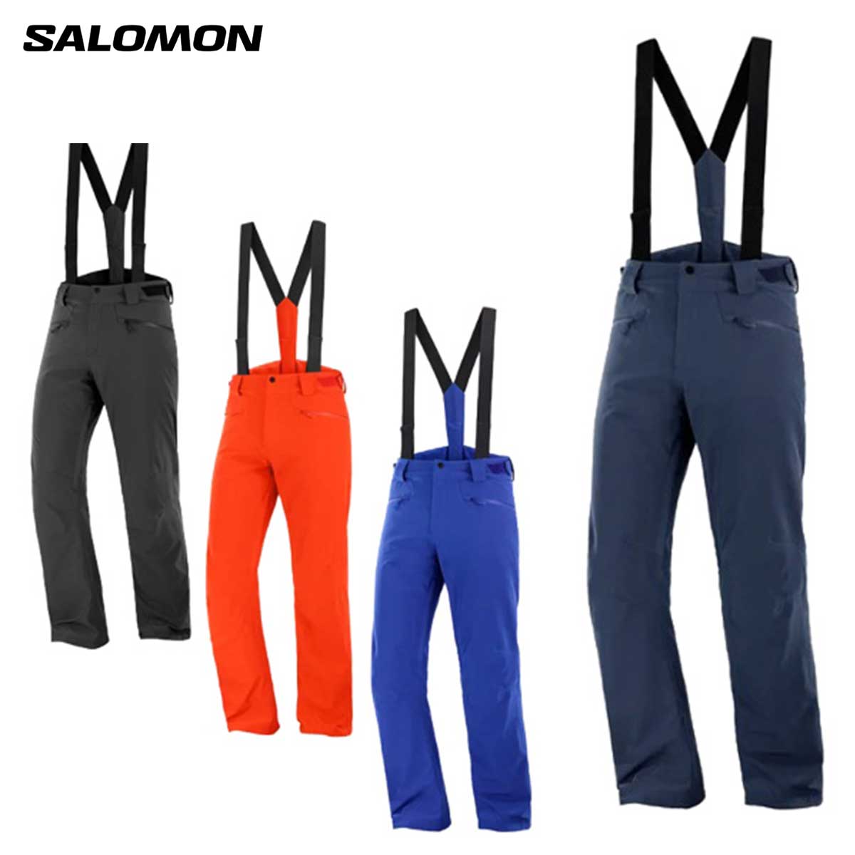 ★美品★SALOMON サスペンダー付きスキーウェアパンツ 黒　メンズM cd78755.jpg