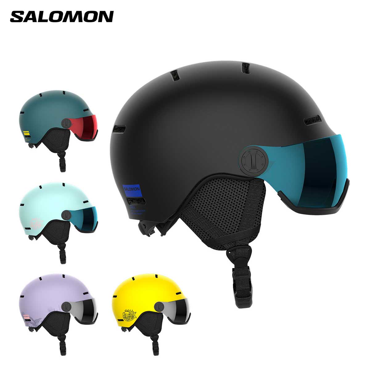 サロモン　ヘルメット　バイザー付き　キッズM SALOMON サロモン キッズ ヘルメット GROM VISOR バイザー付き