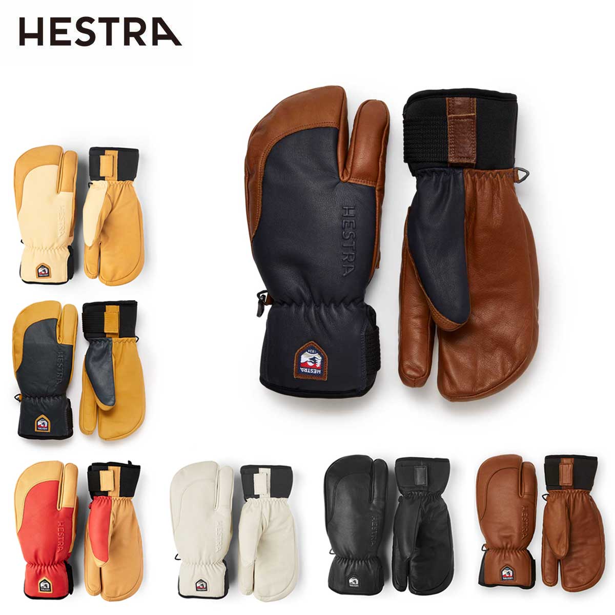 HESTRA - スキーグローブ メンズ レディース HESTRA 30872 22 NEWモデル 30872 3-FINGER FULL LEATHER | フルマークスストア-北欧