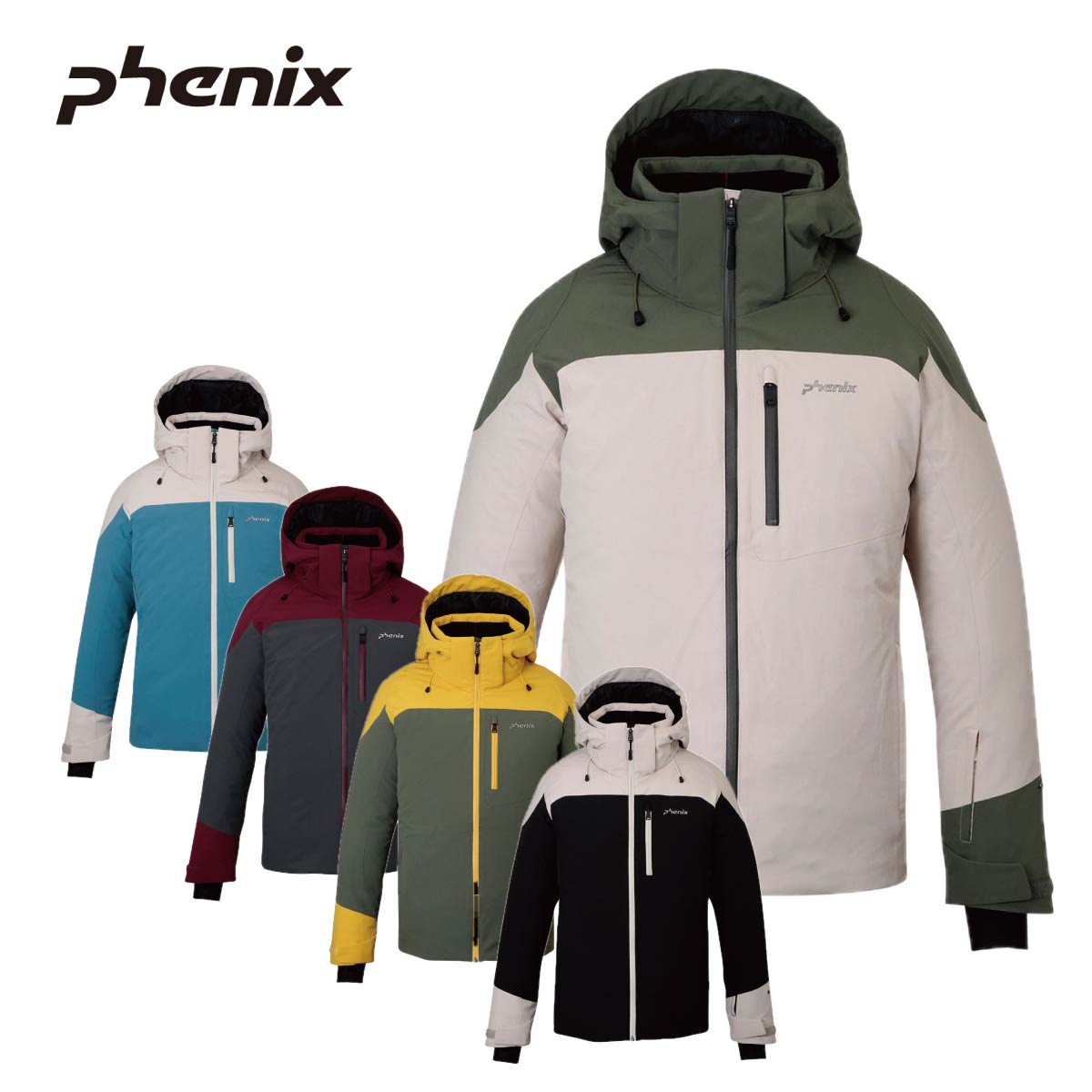phenix - フェニックス スキーウェア 上下セット Solid Emboss Jacket phenix(フェニックス)2Line Color Zipper Two-piece ツーライン