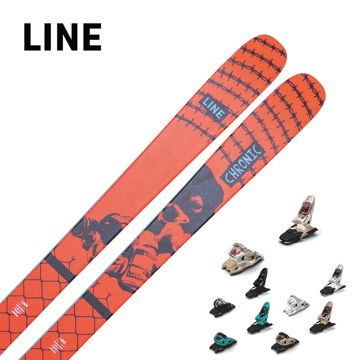 LINE 伝達ルート スキーの板板 メンズ レディース＜2026＞CHRONIC 94 [LN2509300] + 目じるし SQUIRE 11 ビンディング 仕掛ける 打っ付け無料 スキー板-スポーツ・アウトドア