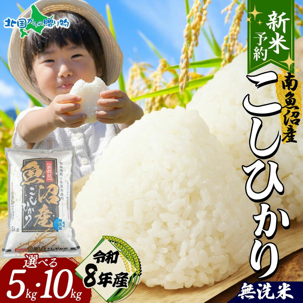 【新米予約】 令和8年産 新潟県 南魚沼産 コシヒカリ 無洗米 5kg 10kg 備蓄 新米 精米済み 南魚沼産コシヒカリ 特A米 こしひかり お米 送料無料 宅配 10kg 送料無料 5キロ お米 10キロ 精米 白米 入荷次第順次発送 ふるさと|北国からの贈り物(北海道グルメ)