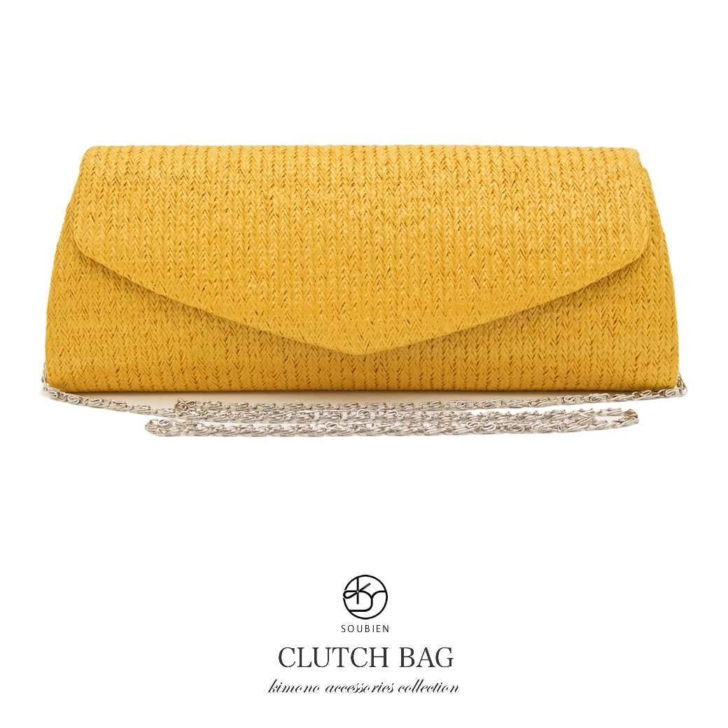 Soubien Bag Straw Yellow Bright Golden Single Bag Straw Yellow Bright Golden Single Color 2way Shoulder Clutch Handbag Resort Back Casual Anese Western Style