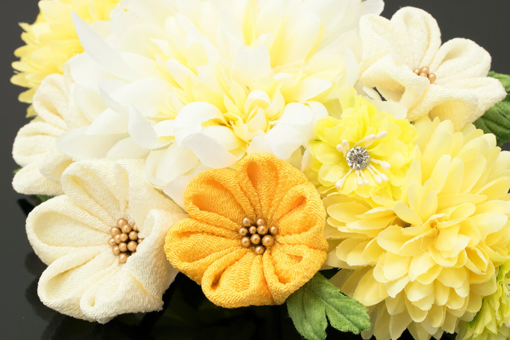 海外正規品 髪飾り 成人式 黄色 イエロー 白 ピンポンマム 菊 花 フラワー ラインストーン つまみ細工 コーム 髪留め 卒業式向け 振袖向け 袴向け ヘアアクセサリー 日本製 和装 あす楽対応 最新人気 Www Skateshred Com