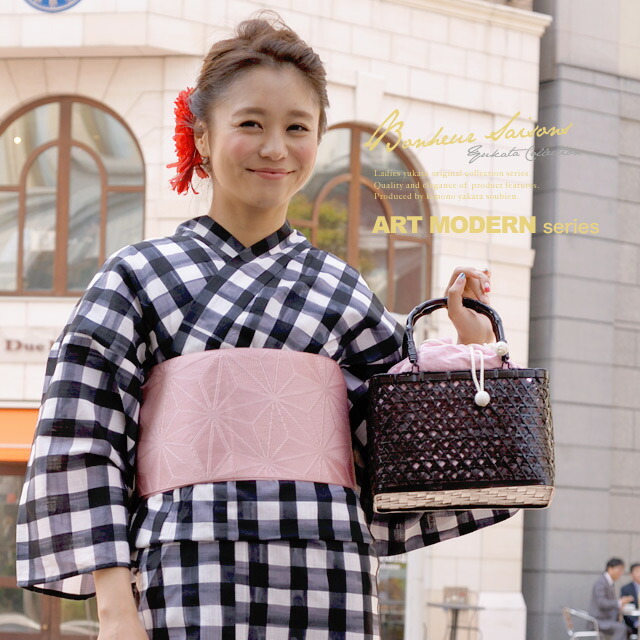 海外輸入 3 4 11最大半額 日替わりタイムセール 浴衣 セット レディース レトロ 浴衣セット 大人 3点セット 黒 ブラック 白 ピンク 格子 ギンガムチェック 綿 ポップ 半幅帯 女性 ボヌールセゾン あす楽対応 即納 最大半額 Dolores Maxwell Com