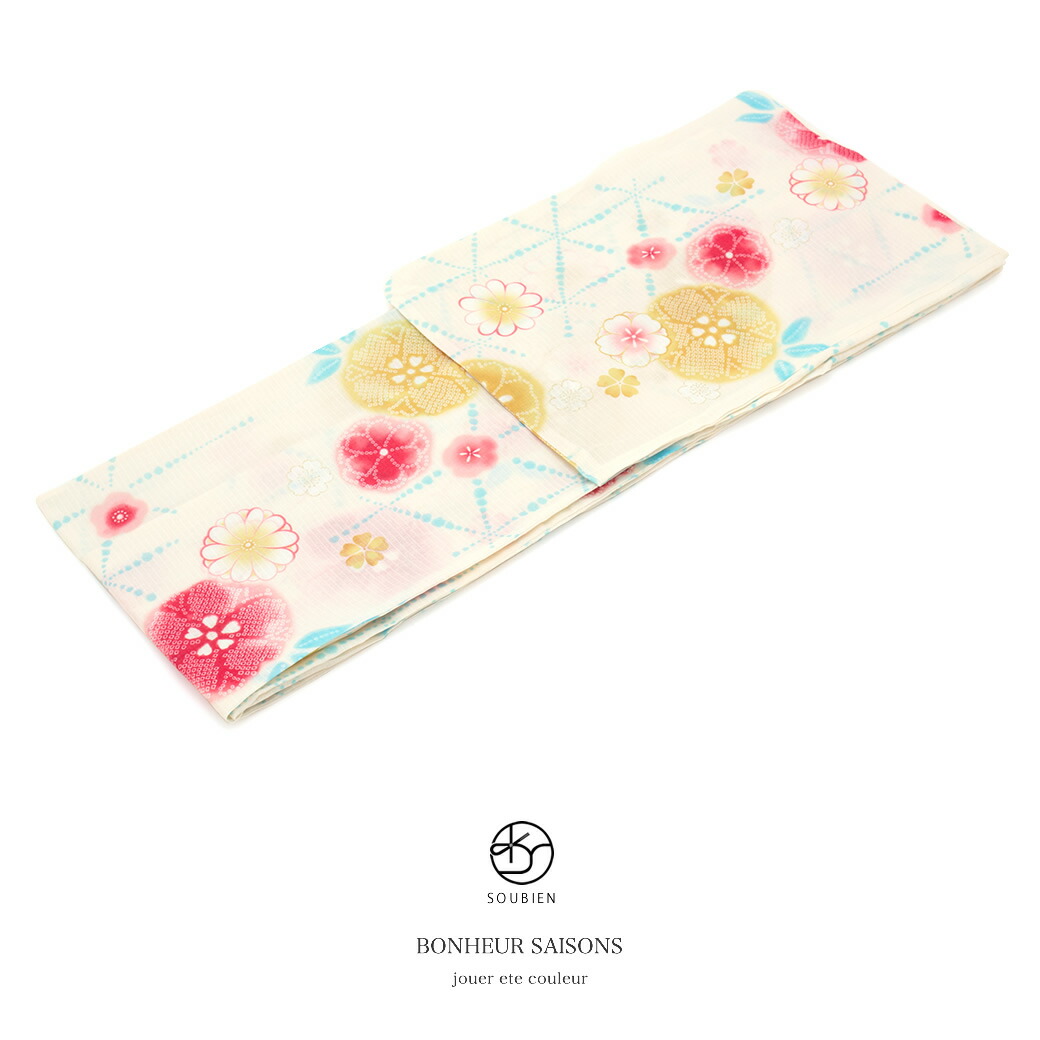 楽天市場】浴衣 レディース bonheur saisons ボヌールセゾン 白系