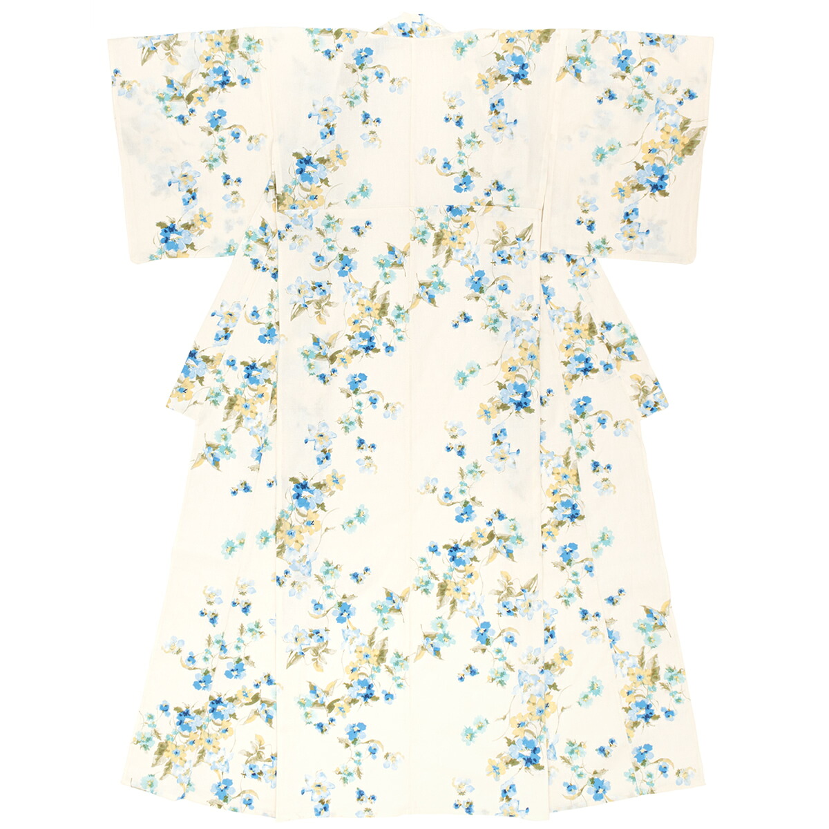 【この夏だけのご優待】浴衣関連商品50%OFF 浴衣 レディース bonheur saisons ボヌールセゾン 白系 オフホワイト 青 花 綿 変わり織り 夏祭り 花火大会 女性用 仕立て上がり送料無料【期間限定クーポン】|きもの館 創美苑