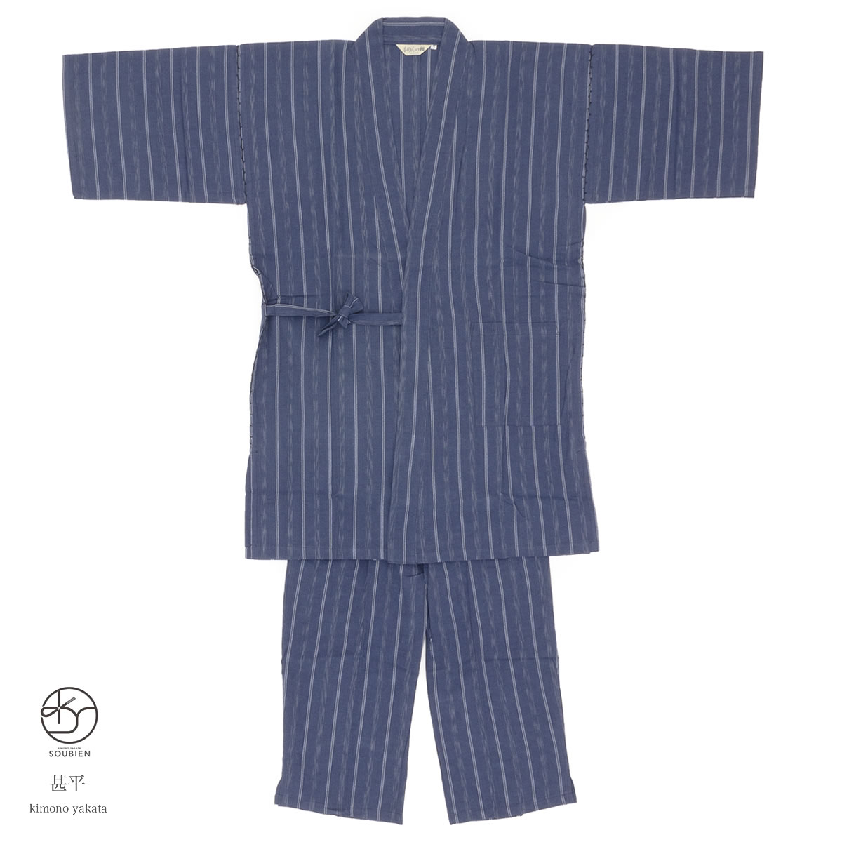 夏に最適なメンズ甚平 メンズ おしゃれ L 甚平 父の日 藍 6 22 26 クーポンで最大半額 甚平 6 22 26 クーポンで最大半額 父の日 藍 インディゴ 白 縞 ストライプ 雨縞 綿 しじら織り 手タコ糸仕立て カジュアル M L Ll 送料無料 白 雨縞 ストライプ インディゴ