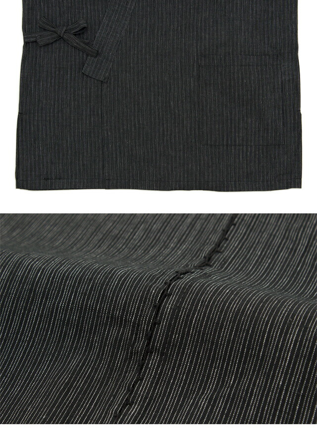 Jinbei men's brand bonheur saisons Black Black 1000 Plaid stripe cotton jinnbei hisashizou men's room wearing bonursezon style up