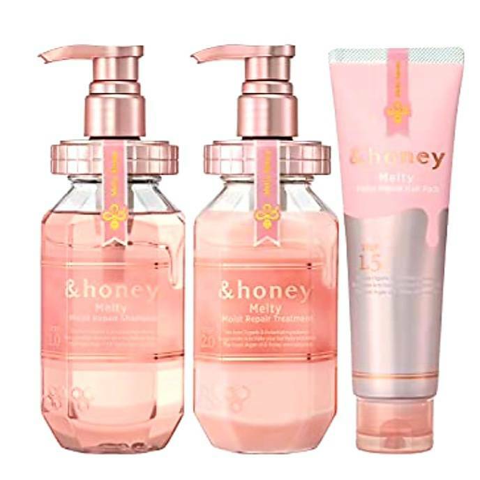 アンドハニー メルティ モイストリペア シャンプー1.0 ヘアトリートメント2.0 ヘアパック1.5 ＆honey トリプルセット　送料無料