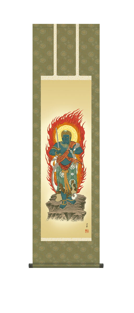 不動明王 掛軸 掛け軸 不動明王 大森宗華 仏画 法事 法要 供養 仏事 仏間 初盆 追善供養 お盆 彼岸 お彼岸 命日 12,496円