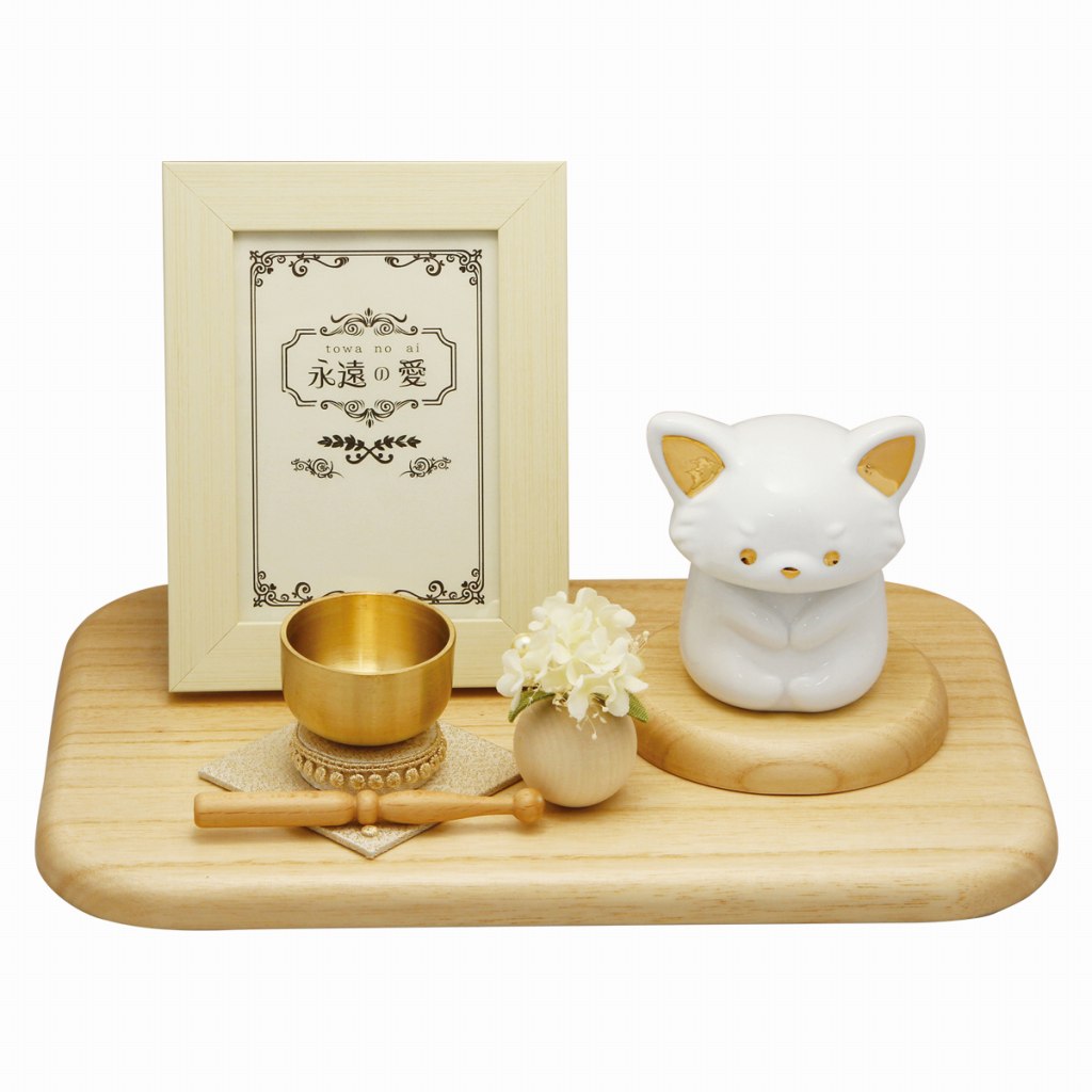 永遠の愛メモリアルセット D.大きな立耳犬 日本製 ペット用仏具 ペット供養 メモリアル お盆 お彼岸 お墓参り お供え 供養 法事 法要 かわいい 可愛い 猫 犬 ペット メモリアルグッズ お供え お悔み