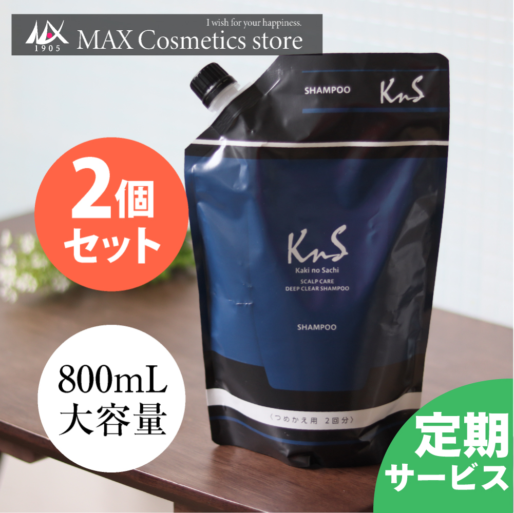 KnSスカルプシャンプー 800ｍL詰替えパウチ ２個セット メンズ 男性用 抜け毛 薄毛 枕 頭皮 柿渋 炭 フケ 枕のにおい 臭い くさい 加齢臭 かきのさち 体臭 体臭予防 スカルプシャンプー 薬用シャンプー メンズシャンプー 柿渋シャンプー 男 頭皮ケア