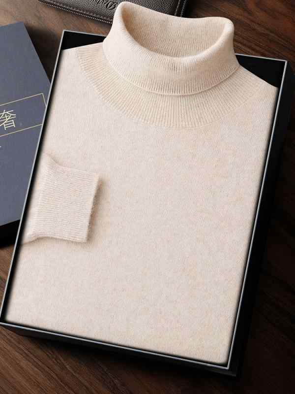 セーター メンズ 男性用 秋冬 カシミヤ ウール ハイネック タートルネック ゆったり ビッグシルエット 無地 シンプル カジュアル 普段使い 大きいサイズ ニット