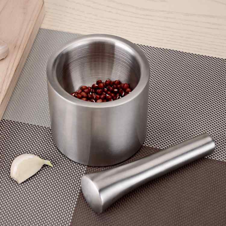 調理器具 業務用 家庭用 304ステンレス製 二重構造 ガーリックプレス にんにく潰し器 蓋付き 直立型 ニンニククラッシャー スパイスプレス