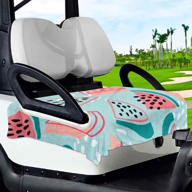 ゴルフカート シートカバー ゴルフ用品 ウォッシャブル 洗濯可能 ポリエステル製 スイカ柄 フルーツ柄 座席保護 クッション 簡単取付 汎用 フリーサイズ