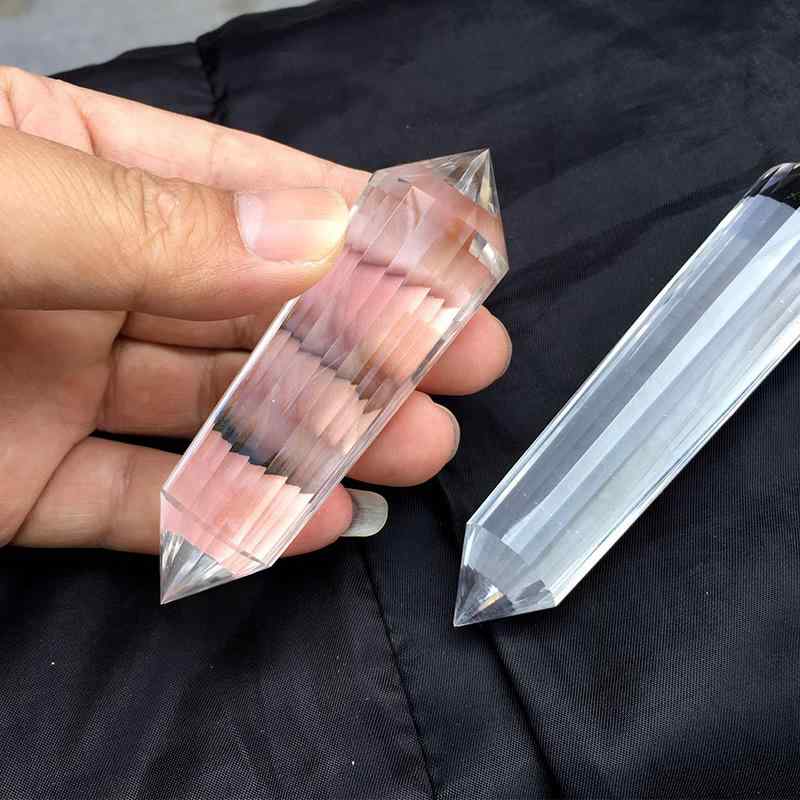 クリスタル 白水晶 ヴォーゲル ダブルポイント 24面カット 多面体 ワンド 振り子 置物 ヨガ ヒーリング 瞑想 浄化 パワーストーン 天然石 オブジェ