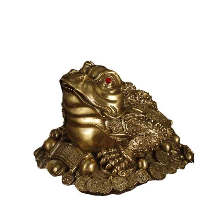 飾りつけ 三本足 金蟾 金管楽器 銅製 招財 開運 風水 ラッキーアイテム バス発着場 開業祝い事 開店祝い事 事務室 住まい リビング 入り口・入口 室内装飾 オブジェ 毛の荒物動機 中華風