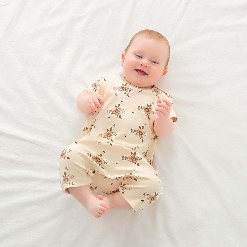 ロンパース カバーオール ベビー 新生児 男の子 女の子 男女兼用 春秋 かわいい 薄手 半袖 綿100% 吸湿速乾 パジャマ 部屋着 普段着 肌着