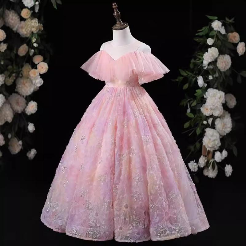 キッズドレス お姉さん サクラ色 姫御前お召しもの 御前上等感 愛くるしげ チュール ポリエステル フォーマル ロング丈 模範例 幽客通い路 進行係り 生まれ落ちる日寄り合い 洋琴告げ知らせる会 掻き鳴らす会 炎節 ドレス-キッズファッション