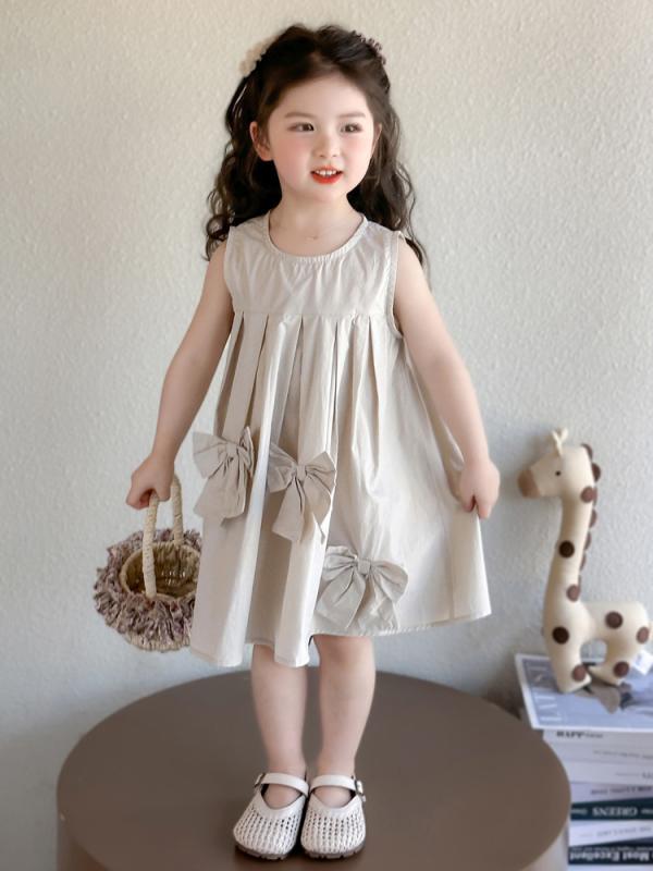 ワンピース 女の子 キッズ プリンセスドレス 春夏 ノースリーブ 綿混紡 おしゃれ かわいい スイート 上品 カジュアル お出かけ 普段使い アプリコット ピンク系