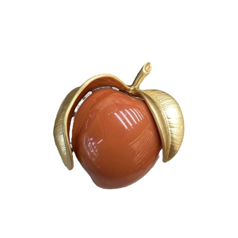 ブローチ レディース 柿モチーフ オレンジイエロー 金メッキ 銅製 ヴィンテージ レトロ 個性的 オリジナルデザイン 高級感 植物モチーフ 秋 コレクション プレゼント アクセサリー