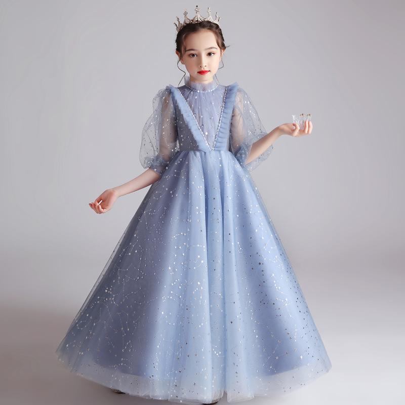 ドレス キッズ 女の子 プリンセスライン 発表会 ピアノ演奏会 フォーマル フラワーガール 結婚式 司会者 ステージ 華やか 上品 ポリエステル