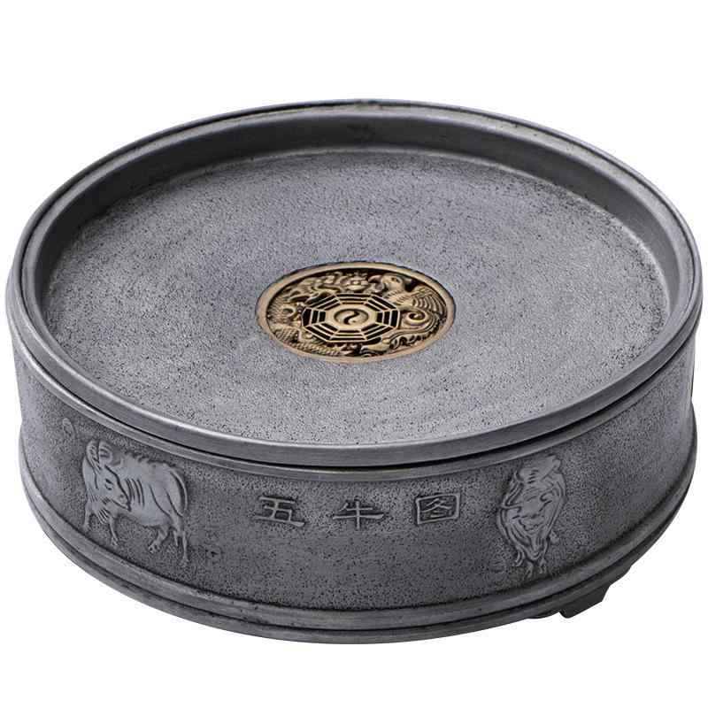茶盤 錫製 古錫 レトロ 和風 アンティーク調 中国茶 功夫茶道具 乾式 茶器台 貯水式 養壺 壺承 建水 トレイ 壺マット ティータイム 茶道 おしゃれ