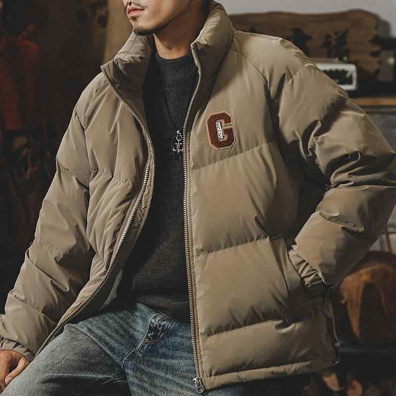 ダウンジャケット メンズ 男性用 ダウン90% ホワイトダックダウン 厚手 防寒 アウター コート 秋冬 暖かい ゆったり ルーズフィット オーバーサイズ ビッグシルエット スタンドカラー ロング丈 普段使い アウトドア スポーツ カジュアル ブラック