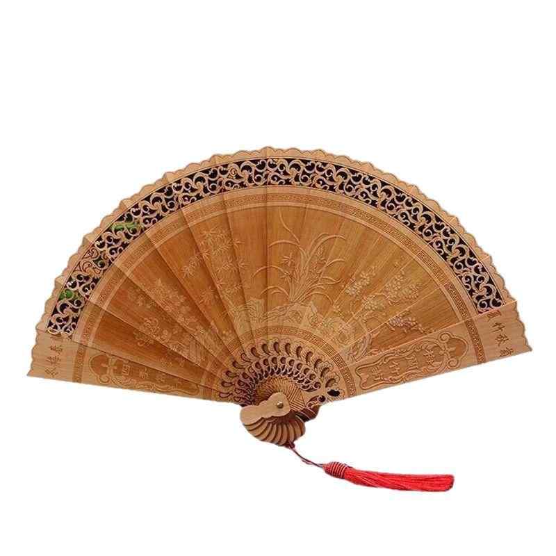扇子 折りたたみ 金糸楠木 透かし彫り 工芸品 上品 高級感 古典 和風 春夏 オフィス 普段使い