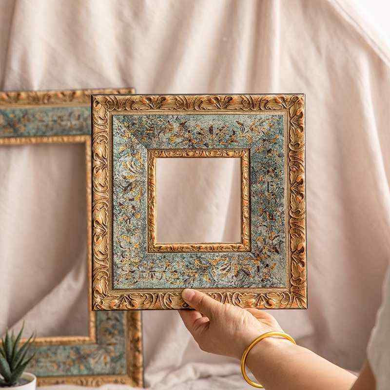 額縁 フレンチヴィンテージ レトロ アンティーク調 天然木 無垢材 木製 油絵 絵画 アート 写真立て 空枠 壁掛け 卓上 置き型 インテリア ディスプレイ 装飾