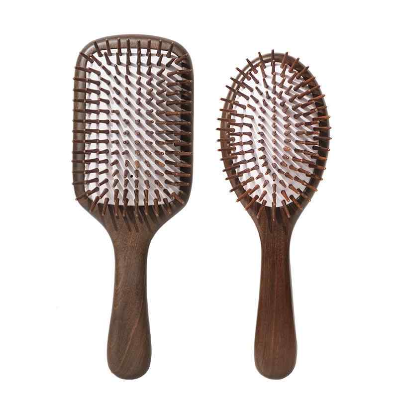 ヘアブラシ 厳選 キングウッド エアクッション マッサージ 頭皮ケア スカルプ クッション ロール 巻き髪 パドル 家庭用 おしゃれ 高級感 彫刻デザイン 丸型 角型