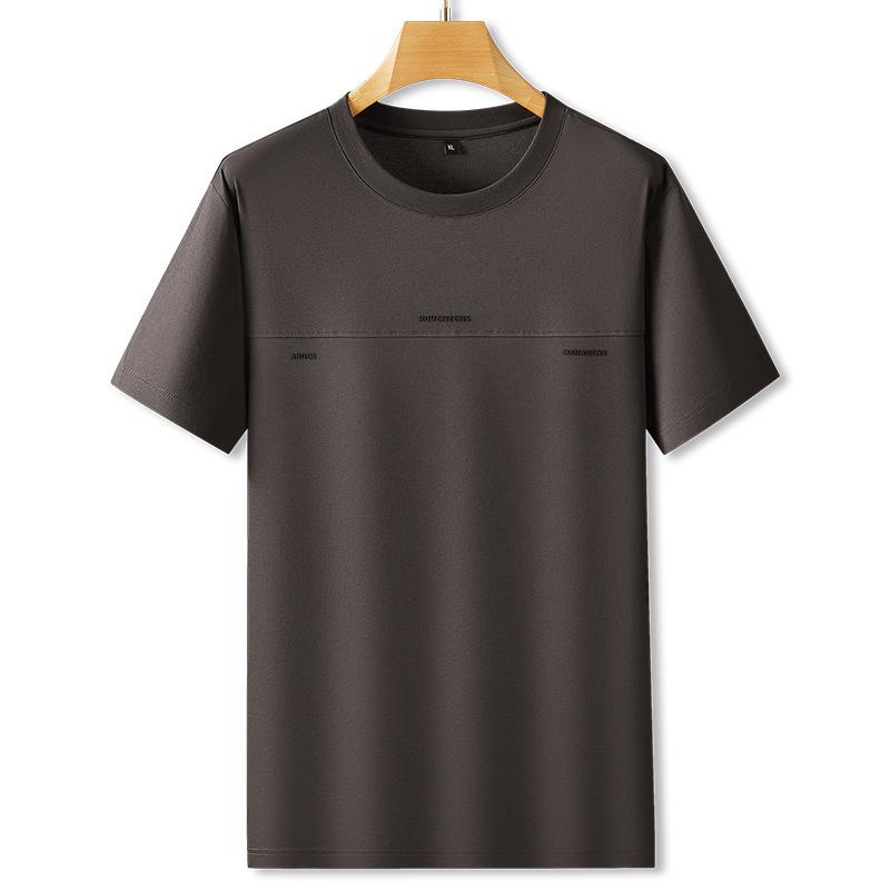 Tシャツ メンズ 夏 大きいサイズ ビッグサイズ ゆったり ぽっちゃり男性用 クルーネック 半袖 接触冷感 薄手 綿 コットン ブラック 抗菌 カジュアル 普段着 ルームウェア トップス カットソー