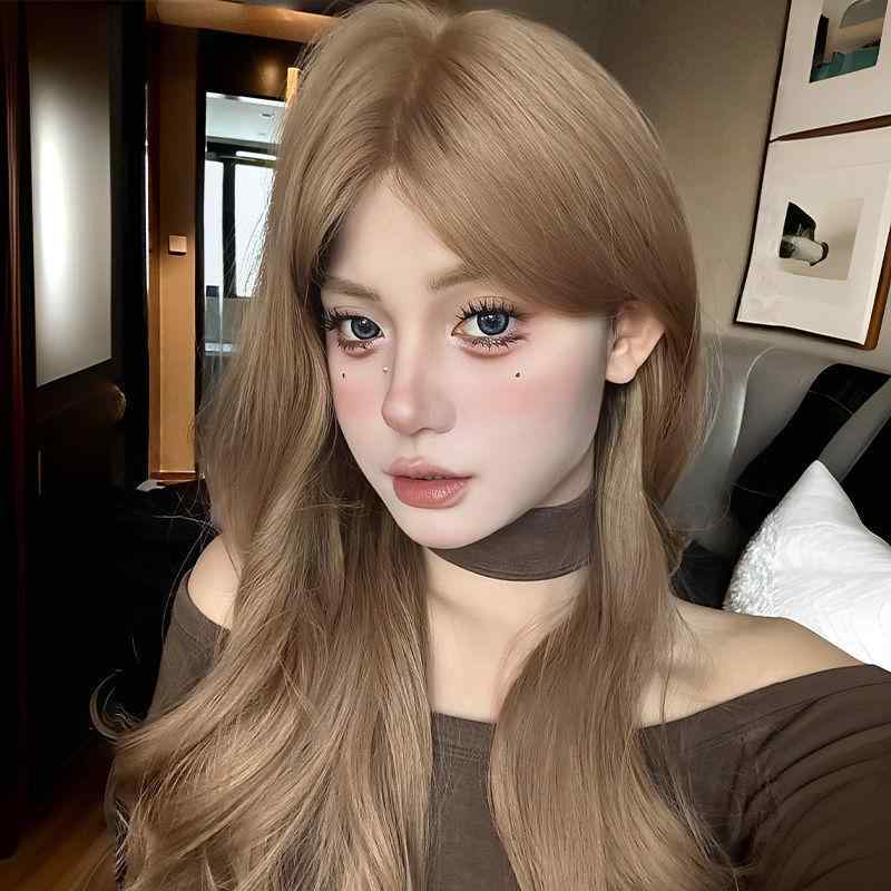 ウィッグ レディース 女性用 ロングカール ウェーブ 自然な フルウィッグ 人工毛 ふんわり ボリュームアップ 小顔効果 おしゃれ ファッション 前髪あり シャンパンゴールド