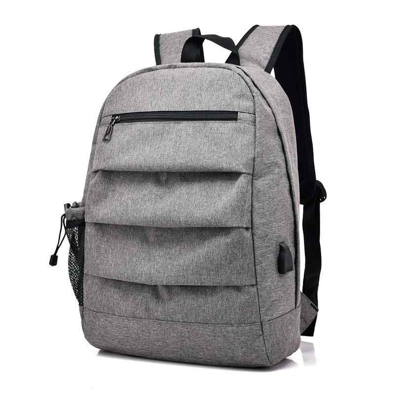 バックパック メンズ 男女兼用 秋冬 シンプル USBポート付き キャンバス リュックサック 大容量 防水 軽量 耐衝撃 防犯 旅行 アウトドア 通学 通勤 縦型 ポリエステル デイリーユース
