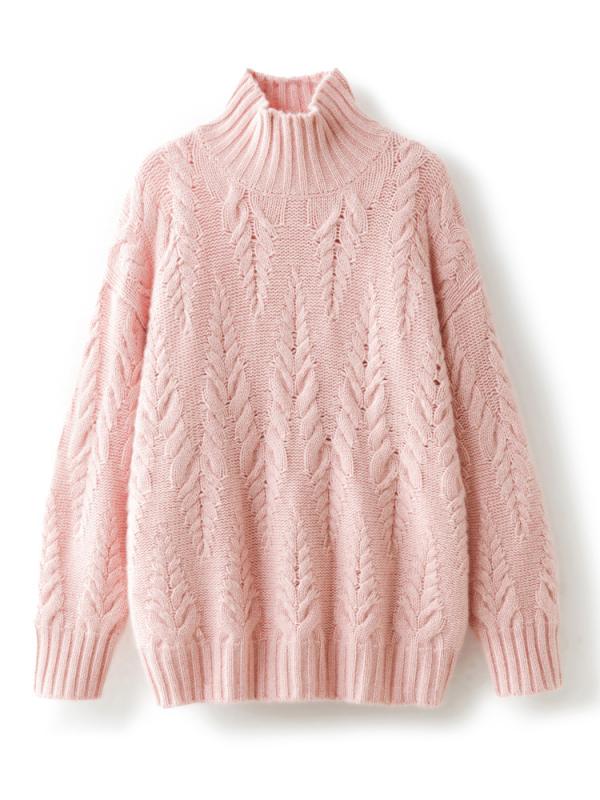 ニット レディース セーター 秋冬 カシミヤ 厚手 ゆったり オーバーサイズ ハイネック タートルネック 保温 あったか 高級感 トップス プルオーバー 普段使い オフィス カジュアル｜ふんわり暮らし鞄店
