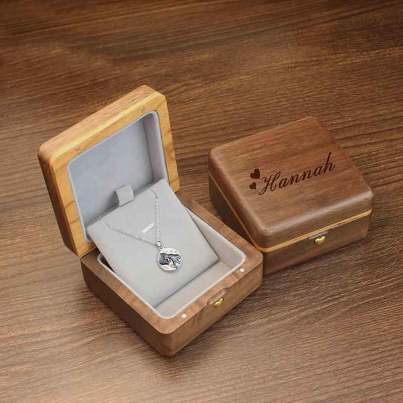 ジュエリーボックス レディース ブラックウォールナット 無垢材 レトロ ヴィンテージ ネックレス ブレスレット 収納 アクセサリーケース プレゼント ギフト 木箱 高級感