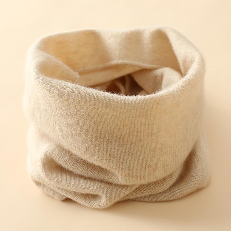 ネックウォーマー 男女兼用 カシミヤ スヌード 厚手 ニット 保温 防寒 あったか 首元 冷え対策 やわらか 付け襟風 プルオーバー 秋冬春 シンプル無地 ブラック グレー ベージュ ホワイト系
