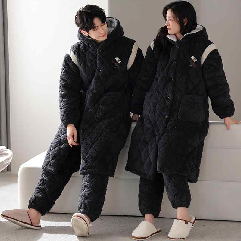 お部屋お召しもの ありの実 好一対 成人男性用 お上さん用 サンゴフリース 三層中綿 朦々たる 裏起毛 あったか 保温 防寒 化粧着 真っただ中丈 ハイネック お部屋着 普段使い走り 冬 御前上等感