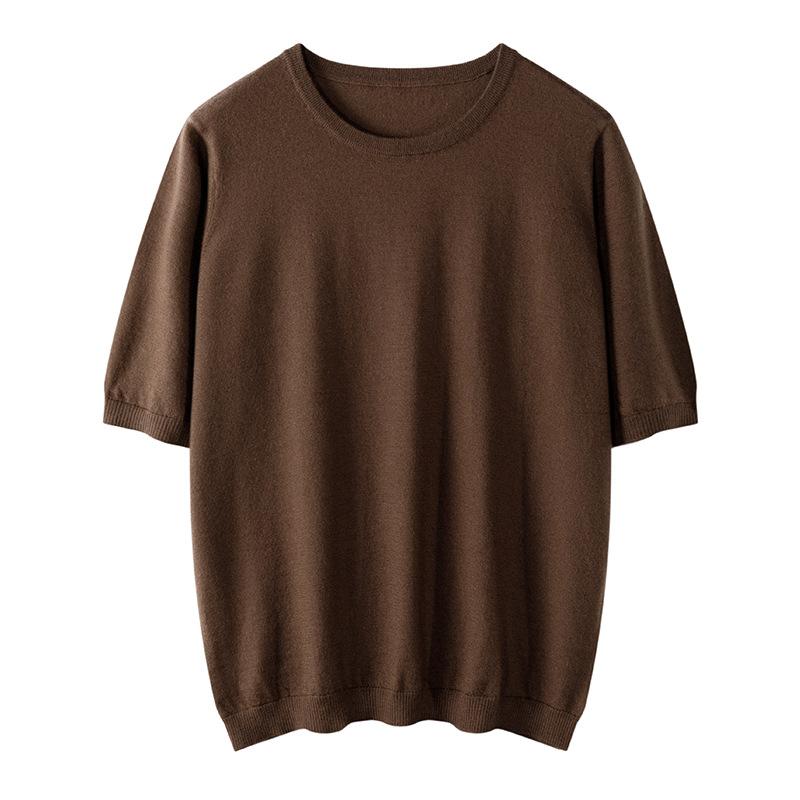 編み物 レディース 100%カシミール 労働者の一団のど首 五分袖 朦々たる ティーシャツ スウェーター 秋冬 分かりやすい 第一義的 ゆったり 伸び伸びする填まる 御前上等 デイリー若い衆 トップス 点火装置青色緑であること 点火装置赤銅色 オレンジ色赤いこと