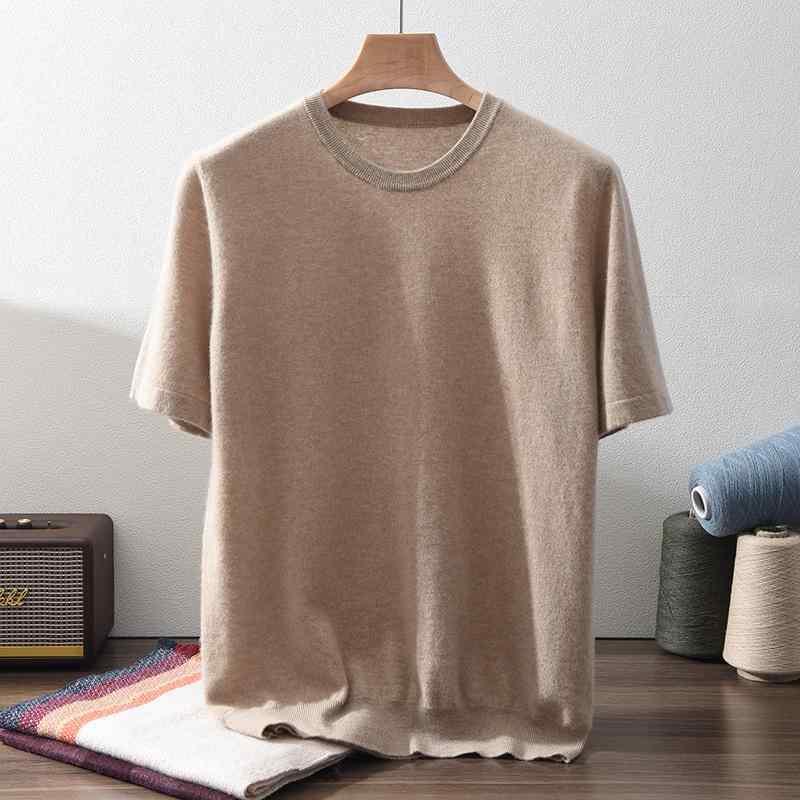 スウェーター メンズ 成人男性用 100% カシミール 編み物 半袖 労働者の一団素っ首 丸首 ゆったり 無地 心地好い 分かりやすい 第一義的 普段使い走り 着回し人並み外れた 窈窕たる 飛び切り感 秋冬