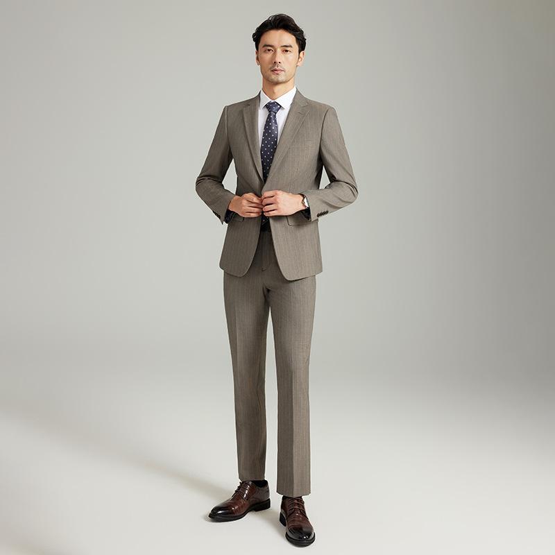 スーツ メンズ 春秋 ブリティッシュスタイル ストライプ柄 ビジネス カジュアル 結婚式 新郎 礼服 フォーマル セレモニー 通勤 オフィス セットアップ スリムフィット 混紡素材 11,421円