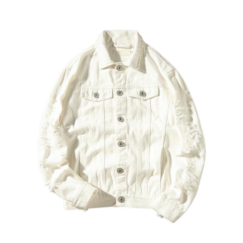 アウター メンズ デニムジャケット ジージャン ダメージ加工 刺繍 大きいサイズ ビッグシルエット カジュアル ストリート 耐久性 色落ちしにくい ホワイト ブラック ピンク系
