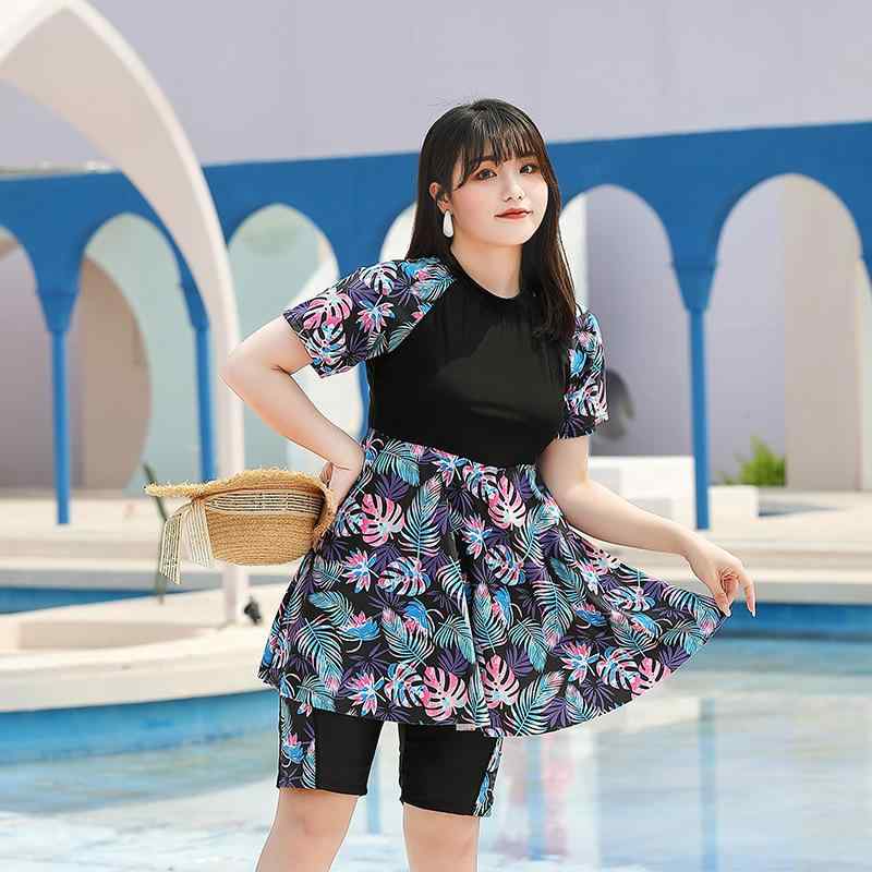 水着 レディース 大きいサイズ ぽっちゃりさん向け 体型カバー お腹カバー 着痩せ効果 スポーティ ショート丈 ハーフパンツ 半袖 ハイウエスト 夏 プール ビーチ ポリエステル ノンワイヤー 胸パッド付き ブラック ネイビー
