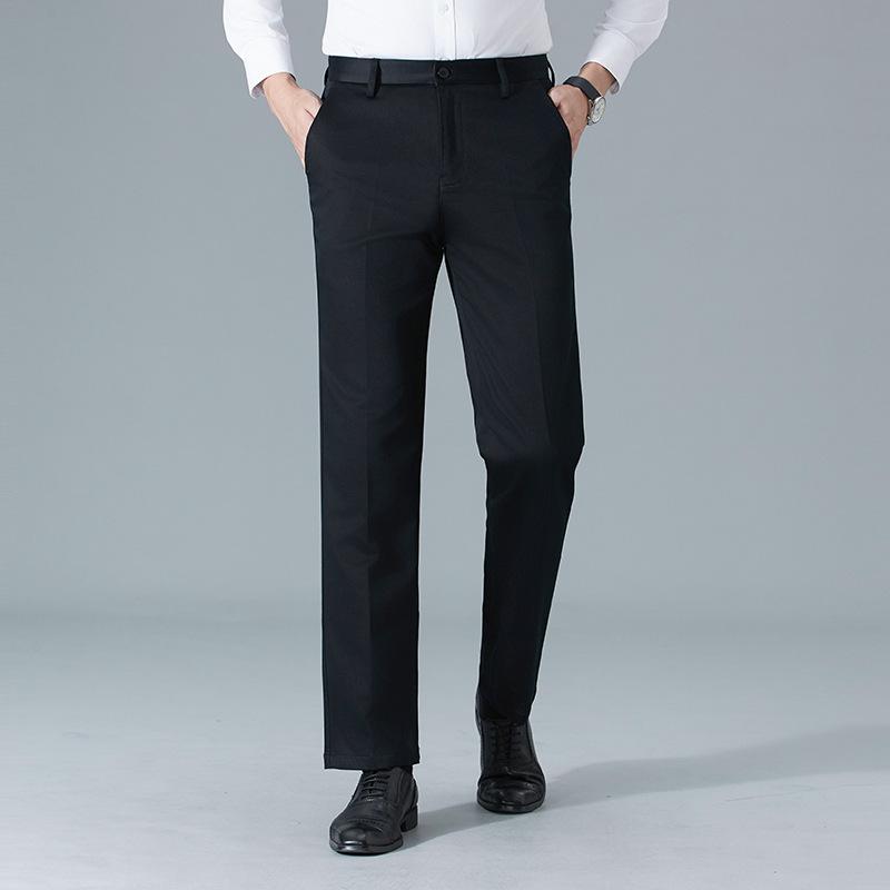 パンツ メンズ 秋冬 ストレート ロングパンツ 高級感 ビジネス カジュアル ストレッチ 伸縮性 ノーアイロン シワになりにくい 通気性 耐久性 洗濯可能 綿 コットン 通勤 オフィス 普段使い ネイビー 紺｜ふんわり暮らし鞄店 8,002円