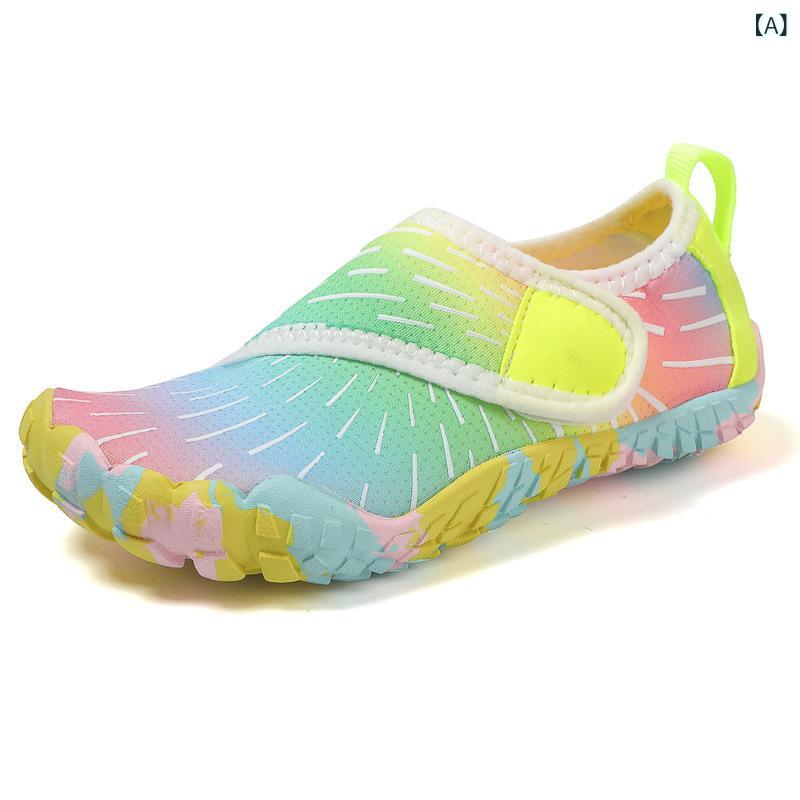ビーチシューズ キッズ 男の子 女の子 夏 速乾 通気 メッシュ ローカット ゴムソール 水遊び ビーチ プール ウォーターパーク アウトドア カジュアル ベビー 薄手 黄 薄紫 黒