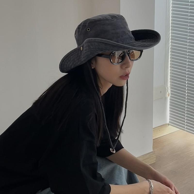 漁夫帽 レディース ユニセックス レトロ ヴィンテージ バケットハット ワイドブリム ツバ広 日よけ UVカット 紫外線対策 アウトドア キャンプ 登山 フェス タウンユース スタイリング アクセント ブラック グレー デニム カーキ グリーン