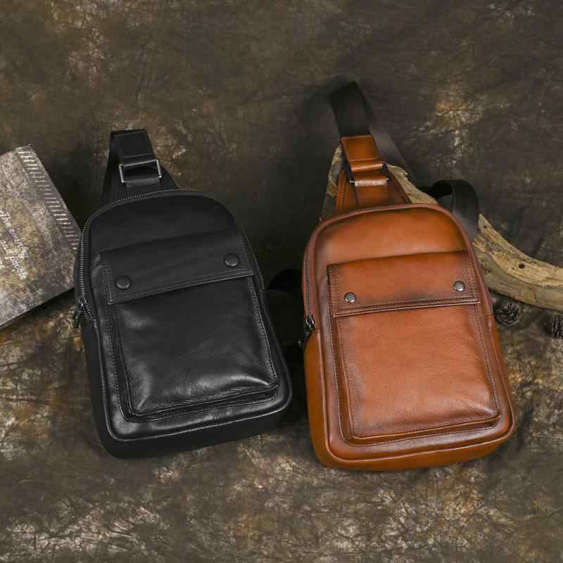 ボディバッグ メンズ 男性用 牛革 多機能 レトロ加工 ヴィンテージ感 ショルダーバッグ 鞄 日常使い 普段使い 通勤 ブラウン ブラック