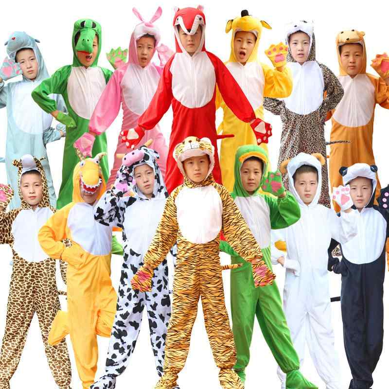 動物コスチューム 男の子 女の子 トラ オールインワン キッズ ダンス パフォーマンス ステージ 衣装 幼稚園 練習 公演 コーデュロイ ポリエステル 冬 かわいい 動物柄